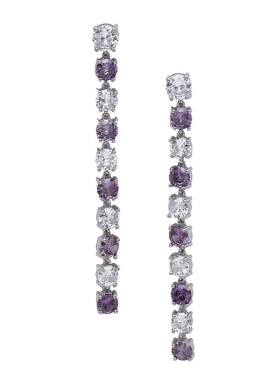 AVANT-GARDE PARIS Oorbellen - Drop Earrings - Kristal - Rhodium Plated - 8.2 cm - Elegante Beweging