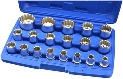 GEKO Dopsleutelset - 19-delig - 8-32 mm - Duurzaam Chroom Vanadium - Geschikt voor 6 en 12 punt inserts