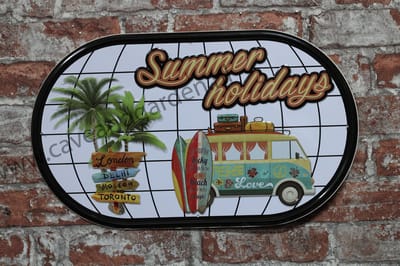 Wandbord - Summer holidays - Metalen wandbord - Mancave - Mancave decoratie - Darts - Metalen borden - Metal sign - Bar decoratie - Tekst bord - Wandborden – Bar - Wand Decoratie - Metalen bord - U