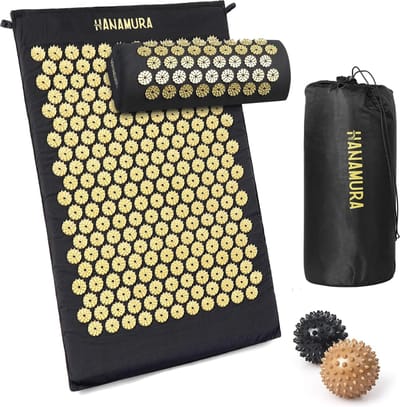 Acupressuur Mat met Kussen en Triggerpoint Ballen - 100% Katoen - 74x44cm