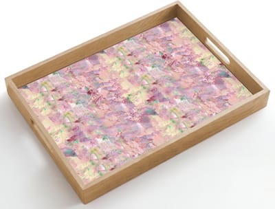 Dienblad hout 50x35 cm - Schootdienblad - Multi - Zacht - Verf - Borrelplank rechthoek - Plateau dienbladen