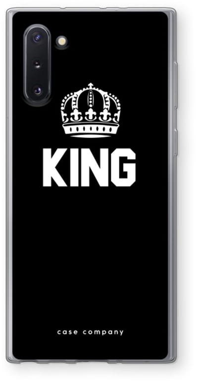 Case Company® - Hoesje geschikt voor Samsung Galaxy Note 10 hoesje - King zwart - Soft Cover Telefoonhoesje - Bescherming aan alle Kanten en Schermrand