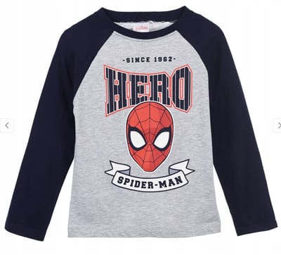 Marvel Spiderman T-Shirt - Navy/Grijs - Lange Mouw - Katoen - Maat 98 - 3 Jaar