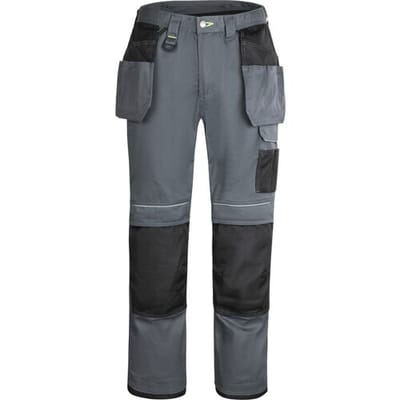 Portwest Urban werkbroek met holsterzakken en kniezakken + gratis kniestukken 46 grijs/zwart*