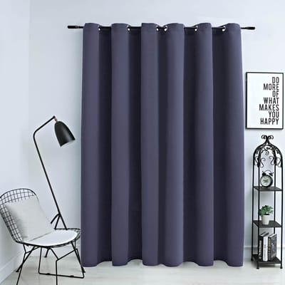 vidaXL - Gordijn - verduisterend - met - metalen - ringen - 290x245 - cm - antraciet