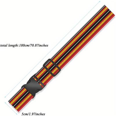 1PC Valise de Voyage Corde d'Emballage avec Une Sangle Fixe Droite Une Sangle de Bagage à Boucle et Une Sangle de Reliure pour Valise de Voyage avec Une Sangle Fixe Red and yellow luggage strap