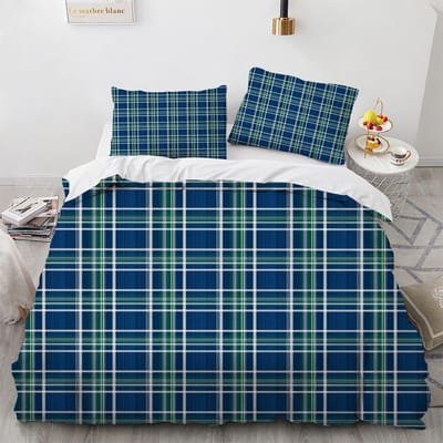 Ensemble Housse de Couette à Rayures Plaid Polyester Ensemble de Literie pour Enfants Adolescents Adultes King Queen Taille Complète Housse de Couette Noir et Blanc AU Double(180x210cm)