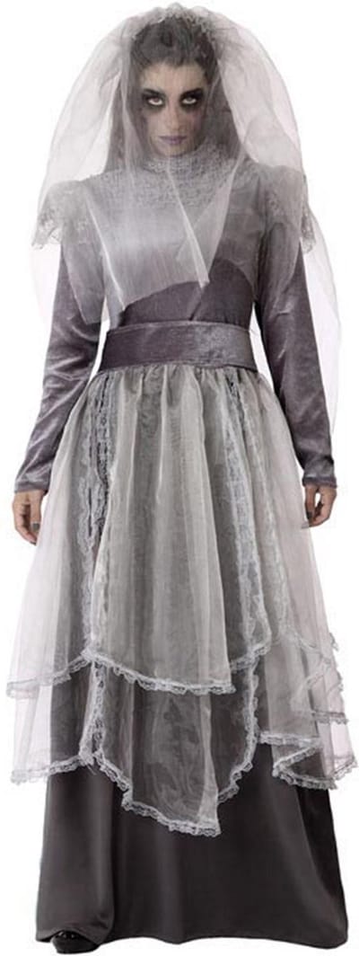 ATOSA - Grijze begrafenis bruid vermomming - XS / S (34 tot 36)