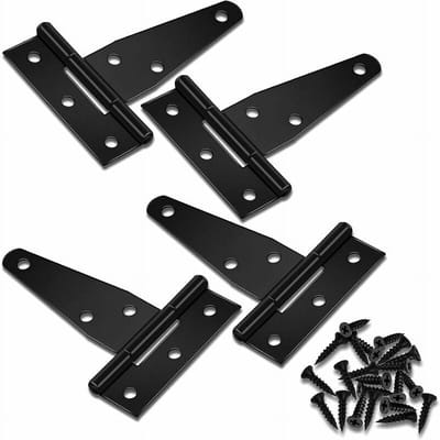 T-scharnier zwaar zwart - Tuindeur - 9,7 cm - 4 stuks - Zwarte afwerking