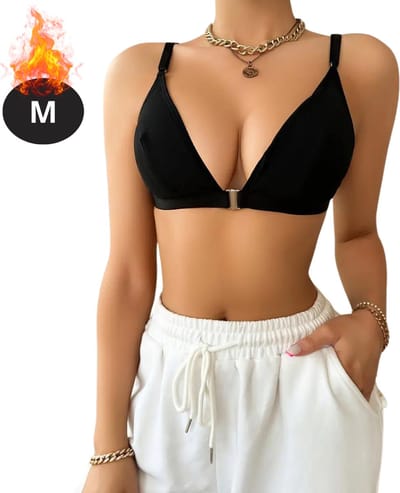 Bovista BH Zonder Beugel - Zonder Bandjes - Push-up Bh's - Comfort Beha - Gemengd - Zwart - Maat M