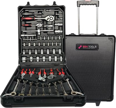 Gereedschapskoffer 187-delig met Trolley – Complete Professionele Gereedschapset – BSN Tools