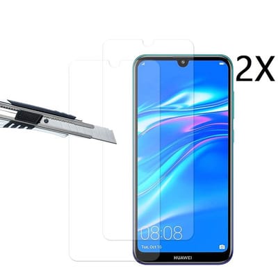 Ntech 2 Stuks Screenprotector Tempered Glass Glazen - Geschikt voor Huawei Y7 (2019)