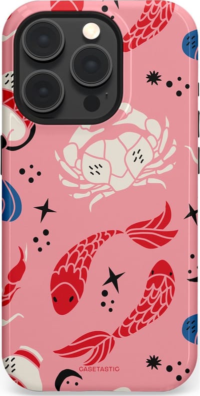 Casetastic hoesje geschikt voor Apple iPhone 15 Pro - MagSafe - Dubbellaagse bescherming - Zodiac in kleur - Fashion Case - Lichtroze Koraal Perzik