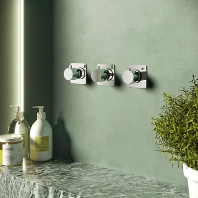 Hotbath Gal GL7067EXT afbouwdeel inbouwthermostaat met 2 stopkranen chroom