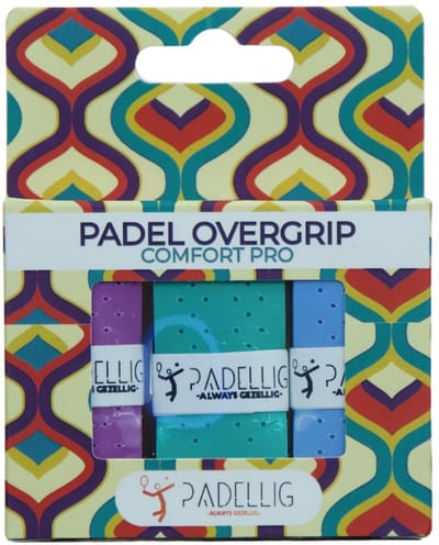 Padellig RETRO overgrip - Overgrip - Griptape - Comfort Pro - Antislip - Overgrip tennis - Overgrip padel - Blauw, Groen, Paars - 3 stuks