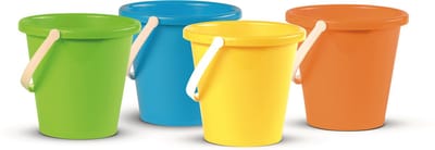 Speelgoedemmer 16 Cm, set van 4 in assortie kleuren, circa 1,5 liter