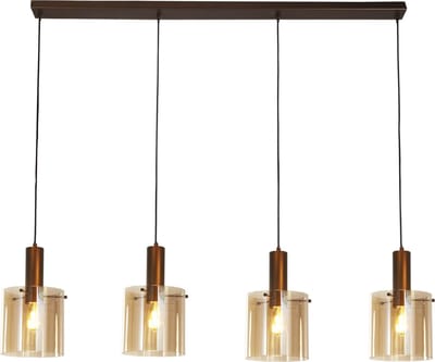 Searchlight SWEDEN Pendel Hanglamp 4 Lichts Mokka Amber