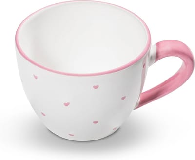 Handgemaakte Keramiek Theemok 0,4 Liter, Hartjes Decoratie, Servies uit Oostenrijk