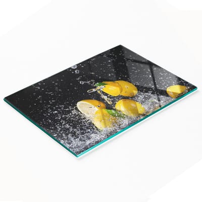 Glazen decoratieve plank voor het serveren van snacks, citroenen en water, 80x52 cm