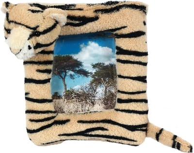 PIA Soft Toys - Babypluche Tijger foto kader - 14 cm
