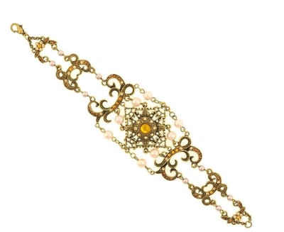 Behave - Vintage barok armband bruin goudkleur - Klassieke stijl