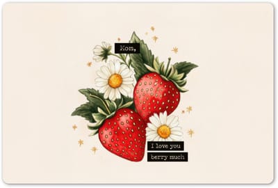 Placemats 45x30 cm - Placemat kunststof - 1 stuk - Aardbeien - Madeliefjes - Quote - Sterretjes - Borden onderleggers - Decoratie voor op tafel - Keuken tafeldecoratie accessoires - Vinyl onderlegger - Tafelversiering