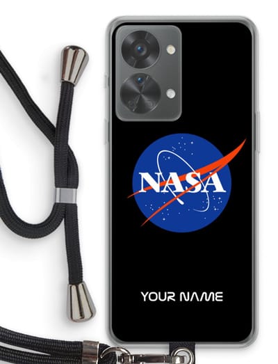 Gepersonaliseerd - Case Company® - Hoesje met koord geschikt voor OnePlus Nord 2T hoesje met Koord - NASA - Telefoonhoesje met Zwart Koord - Bescherming aan alle Kanten en Over de Schermrand