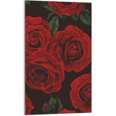 TMK ArtDeko - Serie Keukenbescherming - 30x52 cm - Rozen - Glazen Snijplank