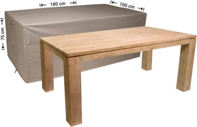 Raffles Covers Beschermhoes tuintafel - 180 x 100 H: 75 cm - RT180 - Waterdicht - Ademend - UV-bestendig - Elastisch rijgkoord - Beschermhoes tuinmeubelen