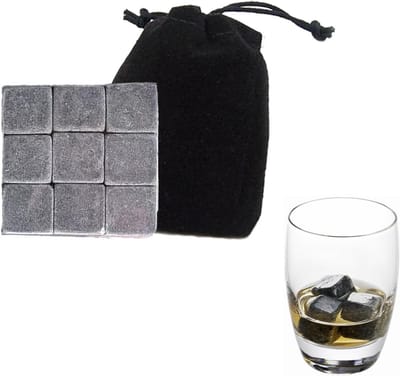 Herbruikbare granieten whiskystenen - elegante ijsblokjes voor het behoud van aroma en smaak van drankjes