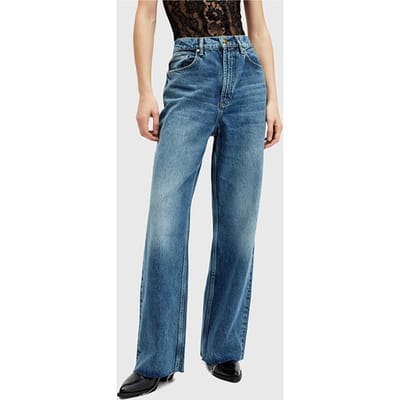 AllSaints Blake Jean Dark Indigo Maat: W31 | Flared Jeans Outlet | Dames | Blauw