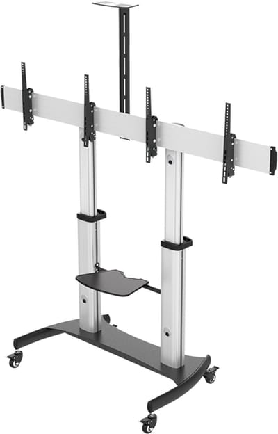 LOGILINK Professional Dubbele tv-monitorwagen, 37–60 inch, elk 50 kg, in hoogte verstelbaar