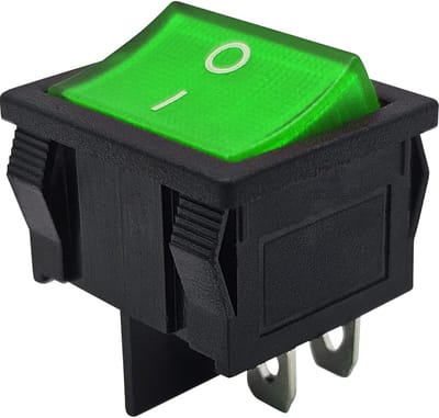 ProRide Wipschakelaar ON-OFF KCD5-202 - 2 Polig - 250V/6A - Groen zonder controlelampje
