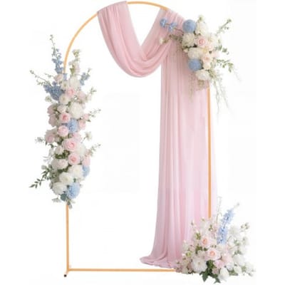 VEVOR Trouwboog, 2,2 X 1,2 M, Achtergrondstandaard, 1 Set Goudkleurige metalen Boog, Trouwboog, Ballonnenboog voor Bruiloften, Verjaardagsfeesten, Afstudeerfeesten, Vakantie en Ceremoniedecoratie
