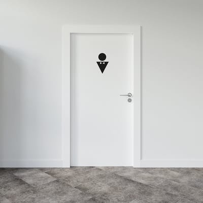Toiletsticker Heren | Ontwerp 3 - Formaat 10 x 10 cm | Incl. 2 jaar garantie - WC sticker - WC bordje