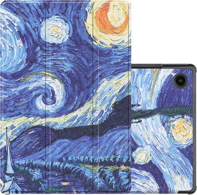 Hoes - Geschikt voor Samsung Galaxy Tab A8 - Dun & Stevig - Trifold Bookcase - Hard Cover - Hardcover Book Case - Tablet Hoesje - Sterrenhemel