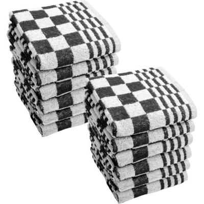 Byrklund Keukendoek Clean & Fresh Zwart - Set van 12 - 100% Katoen - 50x50 cm