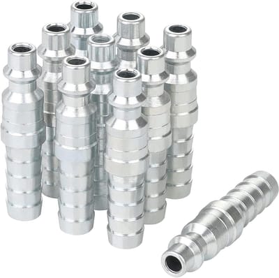 Luchtstekker Set - Persluchtkoppeling Slang - Gereedschap Aansluiten - Industrieel M-Type - 1/4 Inch 3/8 Inch - Zilver