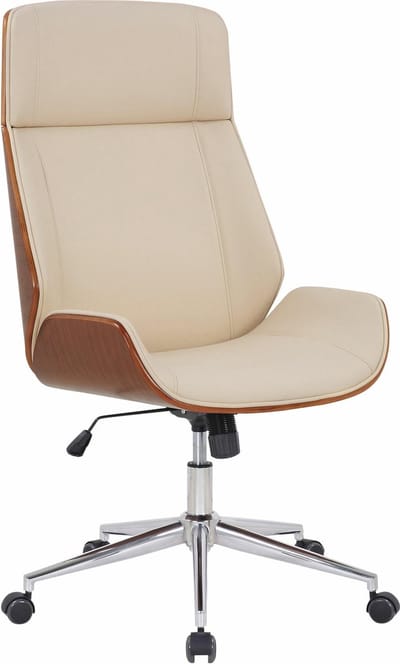 CLP Varel Bureaustoel - Ergonomisch - Voor volwassenen - Kunstleer - walnoot/creme