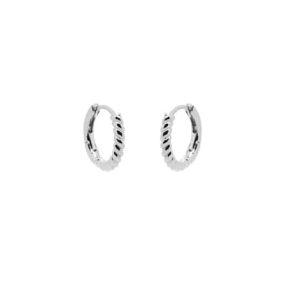 Karma Oorringen Hinged Hoops Half Twisted 10 mm Zilver