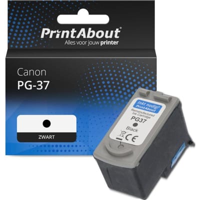 PrintAbout huismerk Inktcartridge PG-37 Zwart Geschikt voor Canon