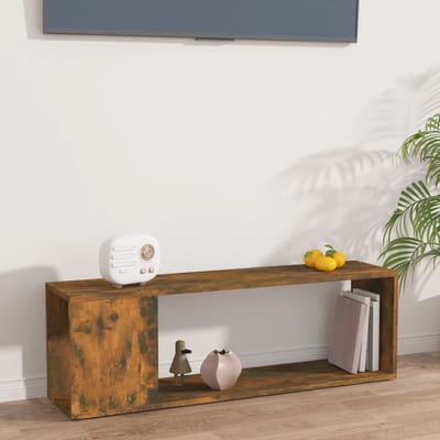 vidaXL - Tv-meubel - 100x24x32 - cm - bewerkt - hout - gerookt - eikenkleurig