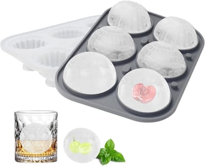 Grote siliconen ijsblokjesvorm met deksel voor cocktails, whisky en drankjes - BPA-vrij en 6 vakken