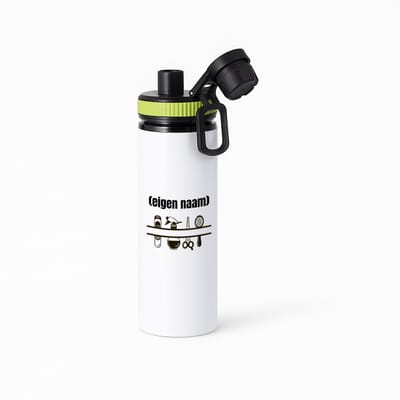 Hacebo® - kappersmateriaal met eigen naam waterfles met draaidop groen - Kapper - barbers - collega's - verjaardag - afscheidscadeau - geschenk - kado - water fles - 850ML