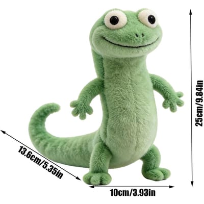 Tom Groene Hagedis Pluche Knuffeldier Zacht Pluizig Schattig Grote Ogen Speelgoed Decoratieve Ornamenten Pluche Speelgoed Geschikt 25cm Festival Cadeau beige