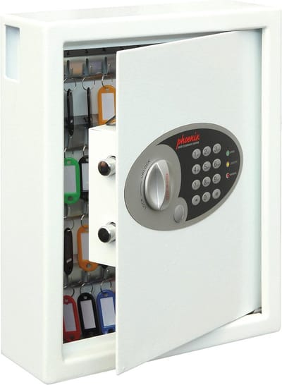Sleutelkluis voor 48 sleutels met Vingerafdrukbeveiliging en Touchscreen | Wit 36x30x10cm