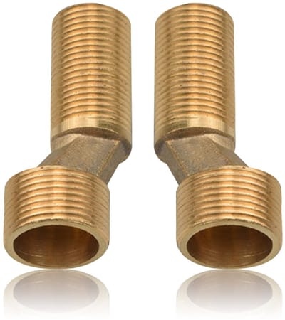 Dailygoods - 2 stuks S-adapter voor douchearm, 3/4 inch naar 1/2 inch buitendraad messing S-aansluiting adapter, verschoven met 8 mm lengte 75 mm, verstelbare zwaaibare arm koppeling excentrische verbinding voor
