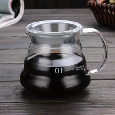 Carafe à café Leeseph, bouilloire en verre transparent 350/600 ml, théière à partager avec couvercle, accessoires pour cafetière expresso gray