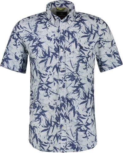 Lerros Korte mouw Overhemd - 2332185 444 TRAVEL BLUE (Maat: M)