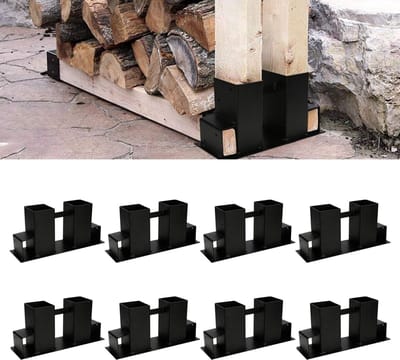 Hout Stapelhulp - Stapelsteunen Hout - Stabiele Houtstapel - Verstelbare Constructie - 12 Stuks - Zwart